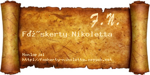 Fáskerty Nikoletta névjegykártya