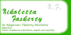 nikoletta faskerty business card