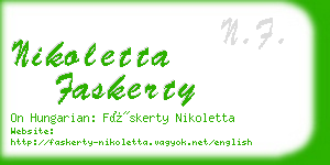 nikoletta faskerty business card